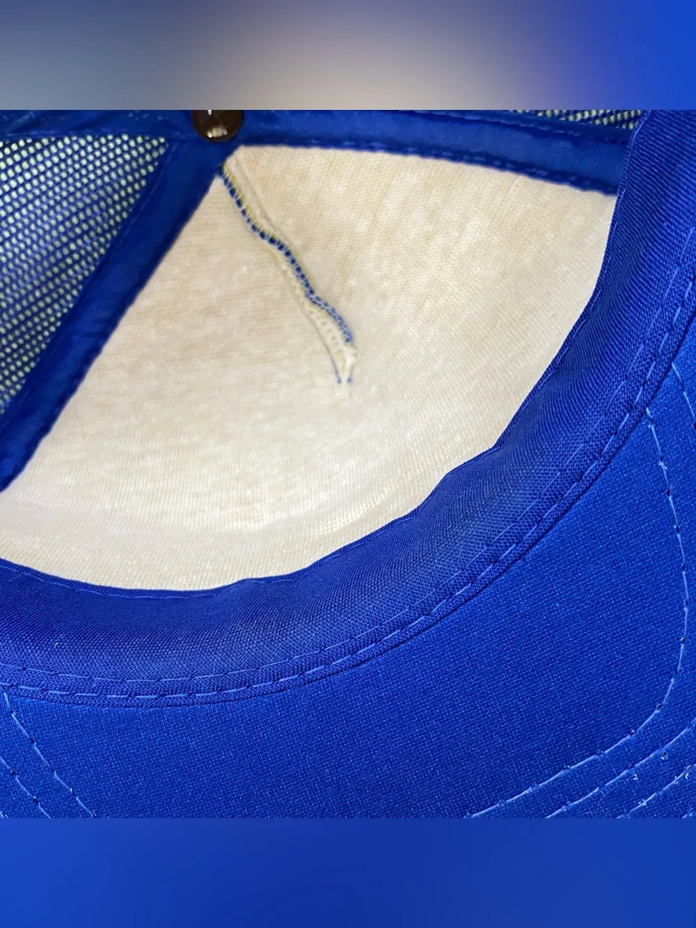 Vintage 80s SnapBack Trucker Hat, Vina Del Mar Island, Blue Mesh, YoungAn